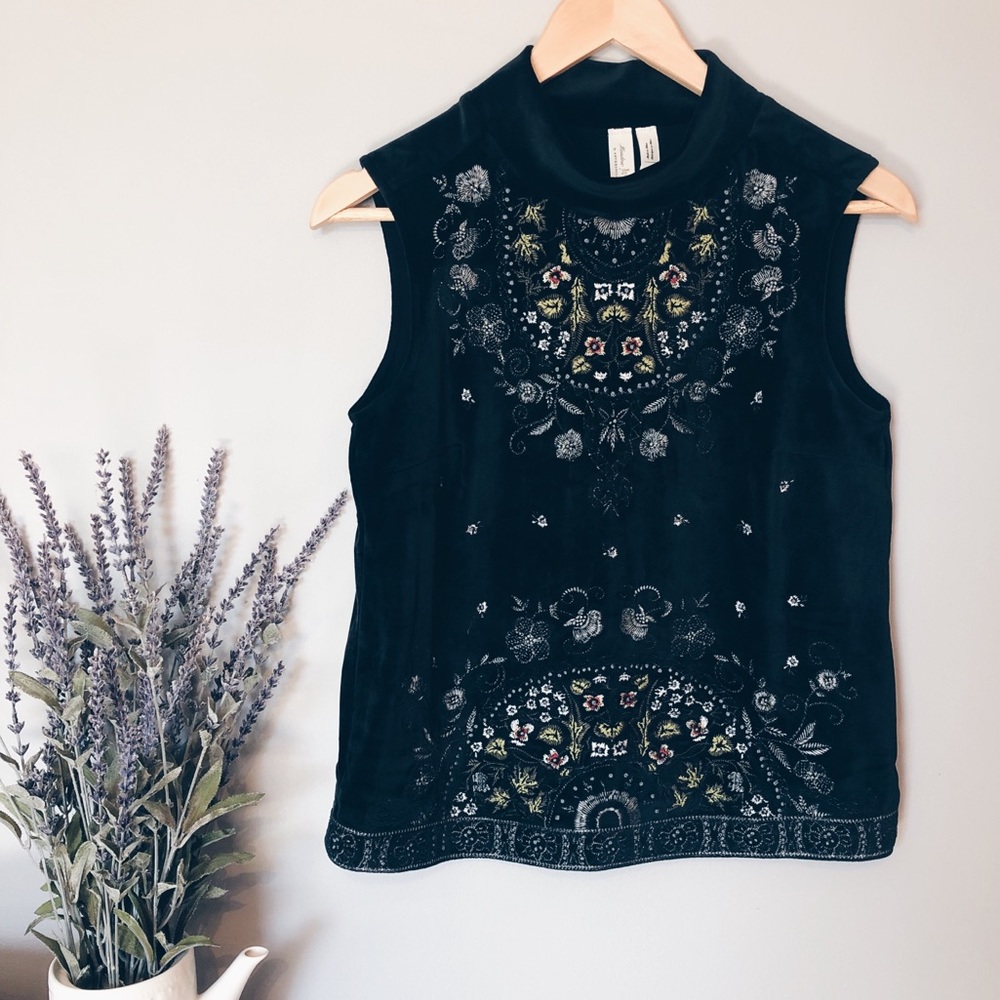 Black embroidered top